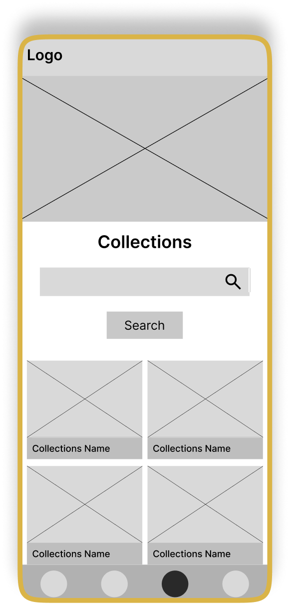 Collections wireframe
