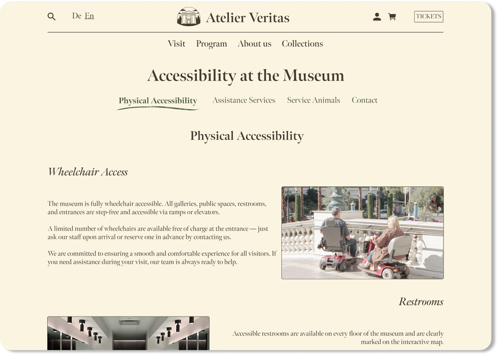 Accessibility page final design on desktop