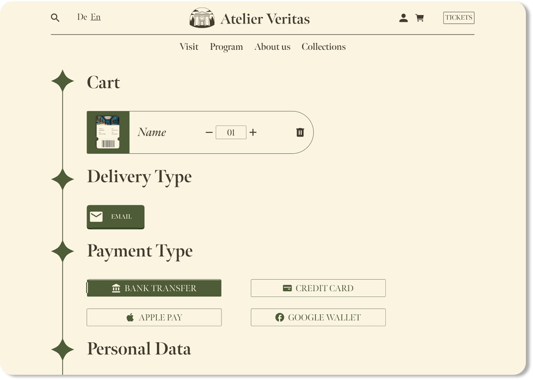 Cart final design on desktop