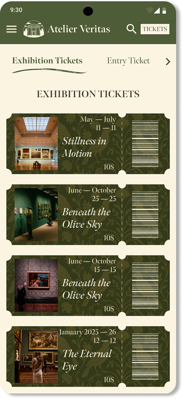 Exhibition ticket booking final design on mobile