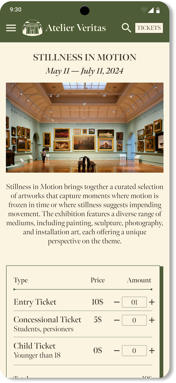 Exhibition details final design on mobile
