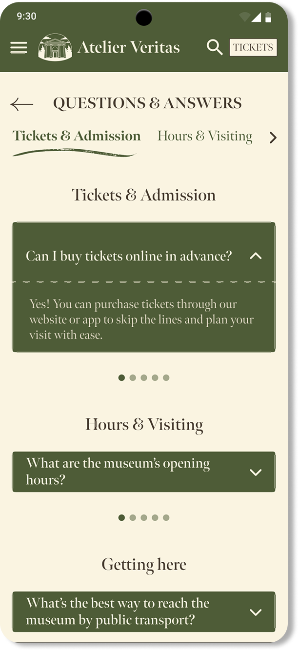 Questions and answers final design on mobile