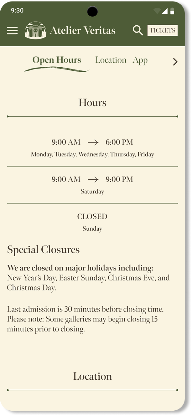 Visit information final design on mobile