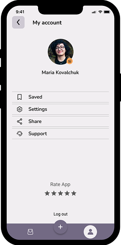 Instashop account screen