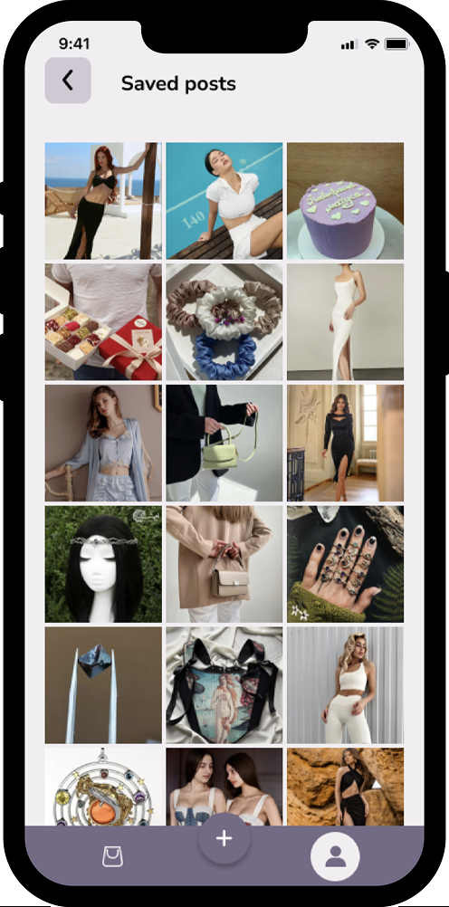 Instashop saved posts screen