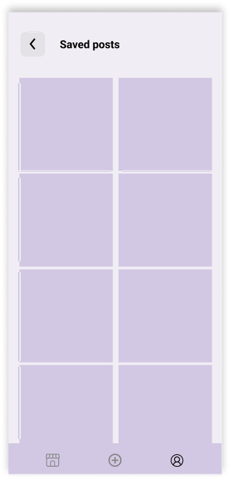 Saved posts wireframe