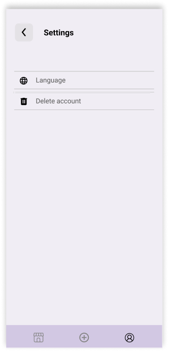 Settings wireframe