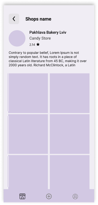 Shop wireframe