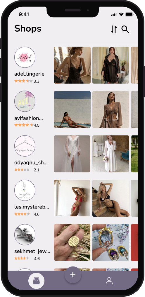 Instashop shops screen
