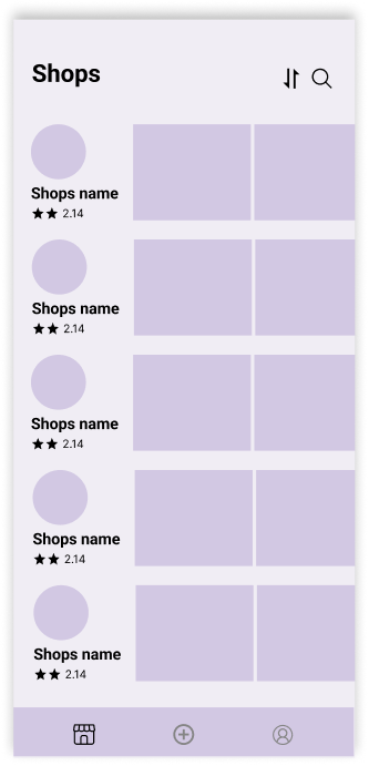 Shops wireframe