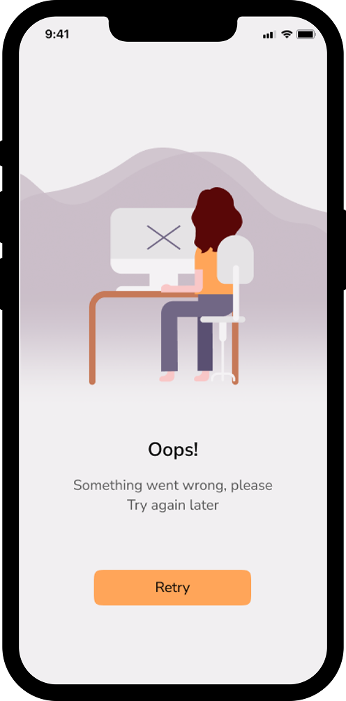 Something went wrong screen
