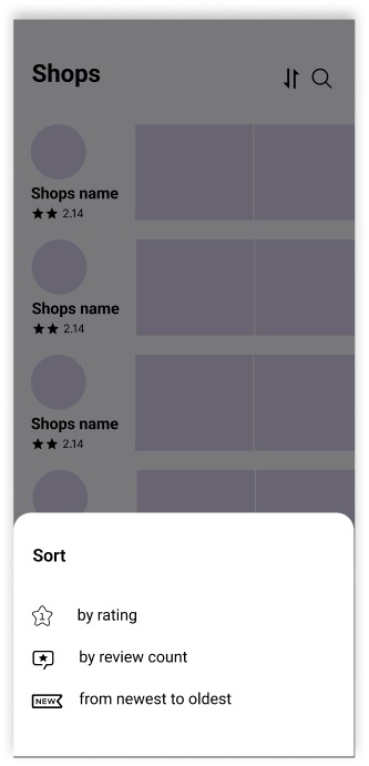 Sort wireframe