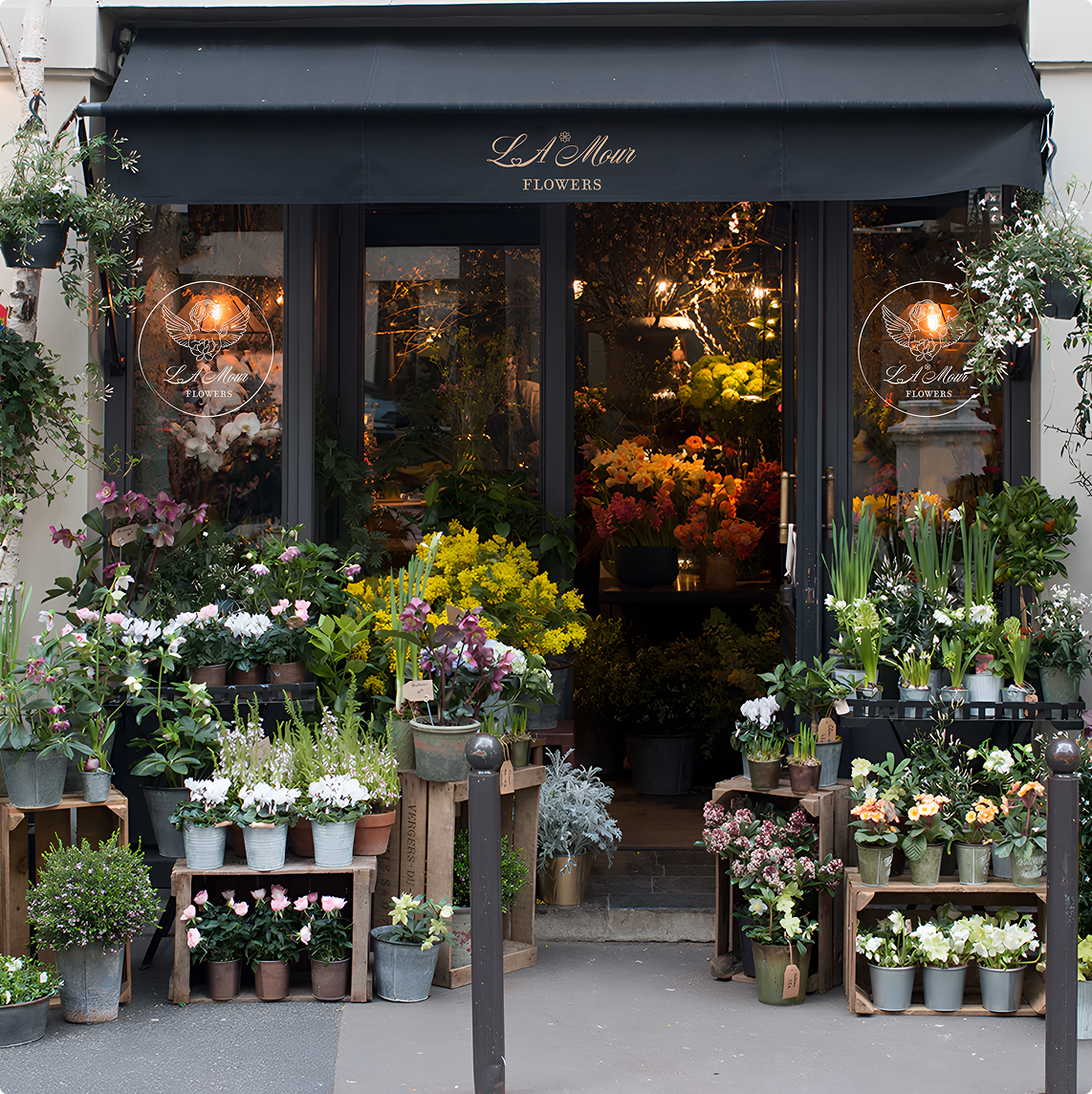 L'Amour Flowers storefront example