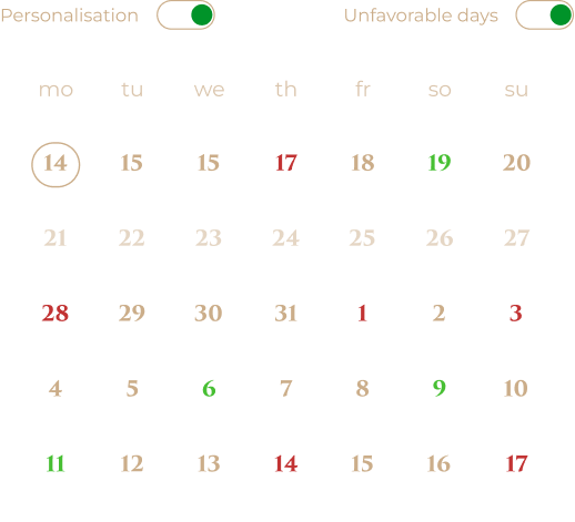 Calendar states