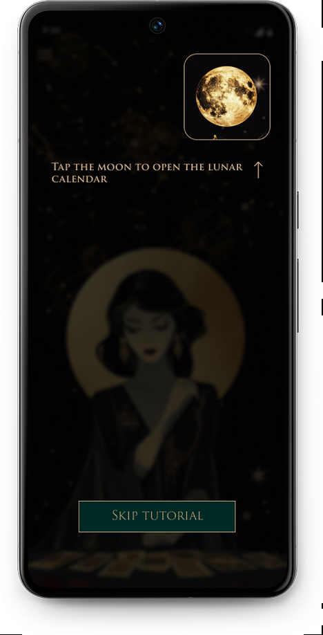 Moon calendar guide screen