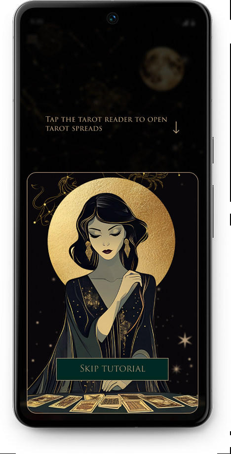 Tarot reader guide screen