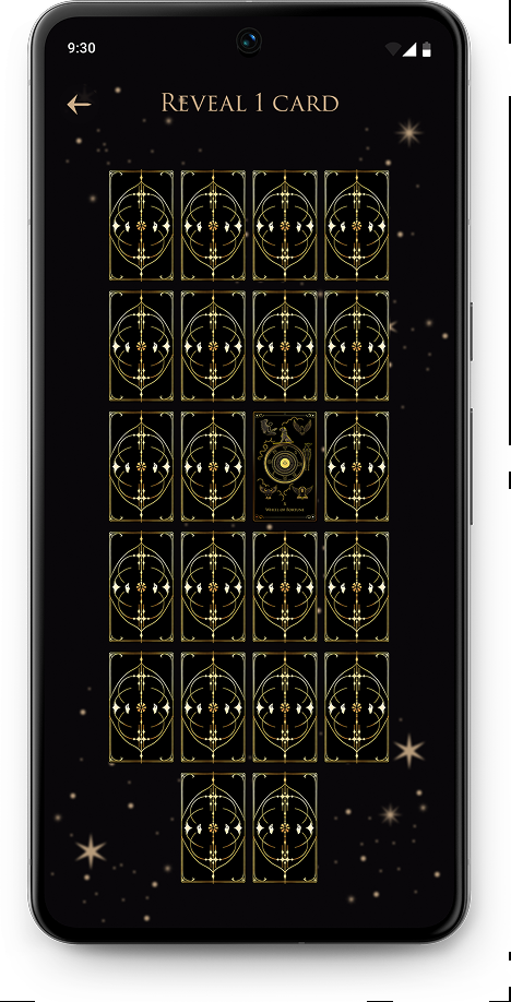 Reveal one card screen