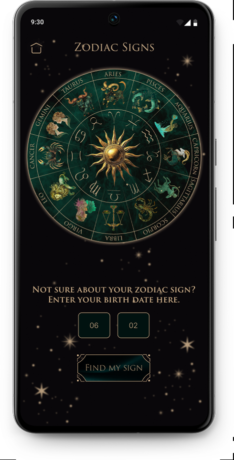 Zodiac signs screen